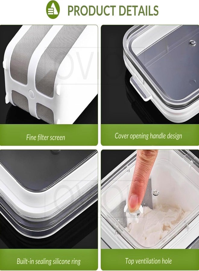 OVIOL Greek Yogurt & Hung Curd Maker 1100ml Fine Mesh Strainer with Lid Multifunctional Yoghurt Filter Curd Maker for Home Whey Separator Perfect for Homemade Yogurt BPA-Free (Transparent) - Image 4